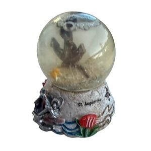 Puzzled St. Augustine Florida Nautical Anchor Snow Globe 3.5 Inch Resin Base